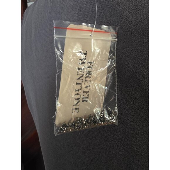 Forever 21 Grey/Silver Beaded Short Sleeveless Dress S NWT - Picture 5 of 10